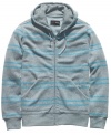 Zip into casual-cool style with this sporty striped hoodie from Hurley.