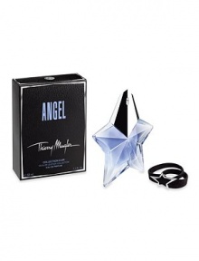 Indulge yourself with the ANGEL fragrance and Thierry Mugler fashion. Included in this purchase of an ANGEL 50 1.7 oz. Shooting Star Eau de Parfum Refillable Spray is a genuine leather signature Mugler bracelet. The bracelet is adorned with a silver star - a stylish and luxurious treat to adorn the wrist of any ANGEL Diva. 