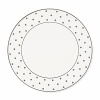 Kate Spade's Larabee Road Platinum, peppered with platinum polka dots, will give your table its own personality. Crafted of white bone china, each piece is dishwasher safe.