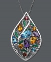 Wearable art. Town & Country's brilliant leaf-shaped pendant boasts a colorful mix of marquise-cut amethyst (7/8 ct. t.w.), blue topaz (1-3/8 ct. t.w.), citrine (1 ct. t.w.) and pink tourmaline (1/3 ct. t.w.). Set in sterling silver. Approximate length: 18 inches. Approximate drop: 1-1/2 inches.