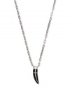 Look sharp in this striking pendant necklace from Emporio Armani. Features a black onyx stone with the company's signature logo. Setting and chain crafted in stainless steel. Approximate length: 20 inches + 2-inch extender. Approximate drop: 1-3/4 inches.