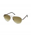 Classic aviator-shape sunglass with UV-protective drop-shaped lenses - Luxury glasses from Italian label Tods - Made of silver-colored metal with a narrow, double nose bridge - Fashionable choice for sun protection with any daytime outfit or occasion