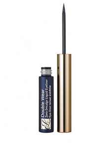 Double Wear Zero-Smudge Liquid Eyeliner. With this liquid eyeliner, the smudge-free look you see in the morning is the look you keep all day. Gives you a perfect line every time and stays in place without budging. Waterproof formula glides on with a superfine felt tip. Removes easily with Gentle Eye Makeup Remover or any oil-based eye makeup remover. 