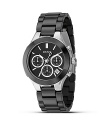 DKNY Medium Stainless Steel and Black Ceramic Watch, 30mm