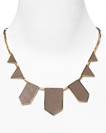 Bring geometric edge to your look with House of Harlow's luxe leather station necklace.