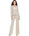 A subtle plaid pattern gives this Nine West suit stylish professional polish.