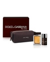 The set contains 100 mL Eau de Toilette and a Deodorant Stick in a toiletry bag.