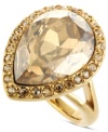 Flaunt golden style with Givenchy's cocktail ring. A pear-shaped crystal adds allure with golden shadow tones. Crafted in gold tone mixed metal. Size 7.