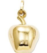 An apple a day keeps the doctor away. This sweet charm features a puffed apple design in 14k gold. Chain not included. Approximate length: 4/5 inch. Approximate width: 2/5 inch.