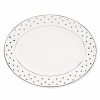 Kate Spade's Larabee Road Platinum, peppered with platinum polka dots, will give your table its own personality. Crafted of white bone china, each piece is dishwasher safe.