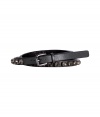 Pull together your look with an edge of rocker-chic attitude with Steffen Schrauts crystal embellished faux-leather belt - Polished buckle - Pair with edgy separates or layer over tailored sheaths