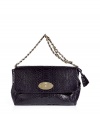 Super stylish and ready for any event, this luxe shoulder bag from It British brand Mulberry will give any look a stylish upgrade - Rectangular shape, front flap with a turn-lock clasp, python embossed leather, chain detailed shoulder strap - Style with skinny jeans and a silk blouse or a slinky cocktail sheath