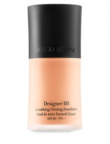 Armani's latest foundation features ten shades of a smoothing and firming fluid foundation with SPF 20.The Armani unique Stretching Micro-fil™ technology drapes the face with an ultrafine micro-lifting matrix. This elastic matrix seals in a high concentration of exclusive emollients and velvet filters that immediately stretch, soften and firm the skin surface. 