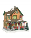 You'll shoot your eye out! Complete with the infamous leg lamp in the window, this A Christmas Story figurine from Department 56 is a detailed reproduction of the house where all Ralphie's holiday adventures took place. Garlands of multicolored lights add to the merriment.