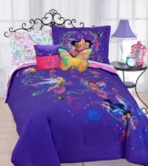 Think happy thoughts! The Surreal Garden sheet set from Disney features a rainbow of daisy, bell and flower shapes over a soft white background. Pair with the Surreal Garden Comforter set and it's off to dream land with Tinkerbell!