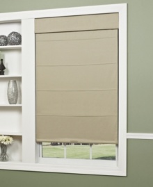 Dress up any window's view with the streamlined design and subtle texture of cotton twill. Perfect for adding contemporary charm to any room, this cotton twill roman shade is also lined with a thermal backing for convenient insulation, no matter the season.