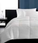 Sleep in luxury. The Primaloft All Season comforter from Hotel Collection surrounds you in plush softness and sophisticated design. Featuring a hypoallergenic Primaloft fill that helps control allergens in a versatile weight ideal for all seasons. A subtle stripe pattern adorns the soft, 400 thread count, 100% cotton cover for a modern, stylish look.