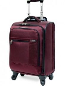 A little goes a long way with lightweight luggage that eases your load without sacrificing durability. The long life of this incredibly strong suitcase keeps you traveling, offering 360-degree wheels, an expandable main compartment and convenient interior features that keep your clothes wrinkle free. Limited lifetime warranty. Qualifies for Rebate