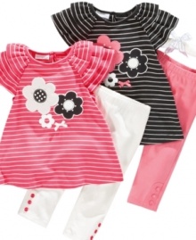 Frilly and fun, this First Impressions tunic and leggings set will have her looking so cute.