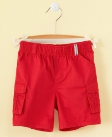 Keep his summer style simple and comfortable with these convenient cargo shorts from First Impressions.