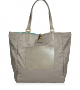 Sophisticated cement nylon tote from Marc by Marc Jacobs - Add chic style to the everyday with a convenient carryall - Lovely grey-hued nylon in a large size - Perfect for work, school, or play