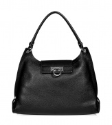 Inject instant luxe to your day or nighttime ensembles with this chic bag from Salvatore Ferragamo - Classic shopper shape, textured leather, top carrying handle, front flap with silver-tone logo detail - Pair with an office-ready outfit or a breezy off-duty ensemble