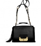 A smaller version of the must-have Harper bag, this Diane von Furstenberg features trend-right style and a convenient tablet pocket for girls on the go - Front flap with turn-lock closure, tassel detail, dual shoulder strap with chain detail, back logo detail, back tablet pocket - Perfect for a lunch meeting or travel