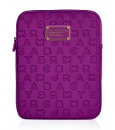 Detailed in durable neoprene with an allover logo print, Marc by Marc Jacobs tablet case is a covetable choice for stashing away your favorite piece of hardware - Tonal logo plaque, zip closure - Carry alone, or slip into bright printed totes