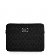 Detailed in durable neoprene with an allover logo print, Marc by Marc Jacobs 13 laptop case is a covetable choice for stashing away your most precious piece of hardware - Tonal logo plaque, zip closure - Carry alone, or slip into sleek leather totes