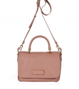 Undeniably chic, this classic convertible bag from Marc by Marc Jacobs exudes ladylike style - Front flap closure with logo plaque, top carrying handle with gold-toned hardware, convertible shoulder strap, textured leather - Perfect for your casual-cool looks or off-duty chic