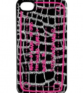 Snap a fun luxe face onto your iPhone with Marc by Marc Jacobs croco-print case - Fits 4G iPhones, allover croco print, pink logo tag print - Stash away in just as bold oversized totes