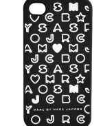 Snap a fun face onto your iPhone with Marc by Marc Jacobs logo covered case - Fits 4G iPhones, allover logo print - Stash away in just as bold oversized printed totes