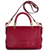 Undeniably chic, this classic convertible bag from Marc by Marc Jacobs exudes ladylike style - Front flap closure with logo plaque, top carrying handle with gold-toned hardware, convertible shoulder strap, textured leather - Perfect for your casual-cool looks or off-duty chic