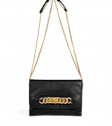 With a hint of ladylike sophistication, this ultra-chic day-to-night purse from Marc by Marc Jacobs will give your look an instant upgrade - Front flap with gold-toned logo bracelet chain detail, hidden magnetic snaps under flap, chain-link shoulder strap with leather padding - Wear with an elevated jeans-and-tee ensemble or with a casual cocktail look