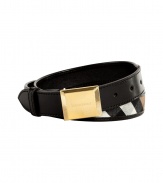 Pull together casual and tailored looks alike with Burberry Londons iconic house check belt - House check cotton belt with leather trim, polished metal buckle with engraved logo - Team with cashmere pullovers and your favorite pair of jeans