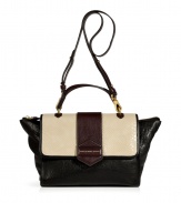 Add artful inspiration to your off-duty chic with this ultra-cool colorblock leather shoulder bag from Marc by Marc Jacobs - Front flap with cream-colored snake embossed leather and logo detailed closure, top zip closure, top carrying handle, convertible shoulder strap, wide body with narrow base - Perfect for a lunch date or early evening cocktails