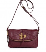 A whimsical bird charm injects stylish-yet-sweet appeal to this leather crossbody bag from Marc by Marc Jacobs - Front flap with zip, adjustable shoulder strap, gold-toned bird-shaped charm, internal zip pockets, textured leather - Wear with an elevated jeans-and-tee ensemble or with a casual cocktail look