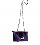 A mini version of the must-have Harper silhouette, this Diane von Furstenberg crossbody bag will update your cocktail-ready look - Front flap with magnetic snap closure, back slit pocket with hidden magnetic snap, lip-shaped mirror attached to handle, chain detailed shoulder strap, inside zippered back wall pocket, back logo detail - Pair with a flirty frock and heels