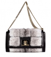 Go for the epitome of pure luxury this season with Emilio Puccis exquisite shoulder bag, detailed in a textural mix of mink fur, crocodile and luxe leathers - Flap with gold-toned logo-engraved turnlock closure, gold-toned chain-link shoulder strap, inside back wall slot pocket - Carry to your most extravagant evening affairs