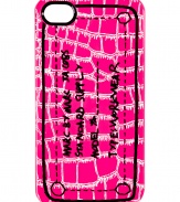 Snap a fun luxe face onto your iPhone with Marc by Marc Jacobs croco-print case - Fits 4G iPhones, allover croco print, black logo tag print - Stash away in just as bold oversized totes