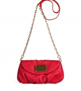 Infuse your favorite looks with instant impact with this bold bag from Marc by Marc Jacobs - Rounded envelope shape, front flap with logo plaque detail, chain and leather detailed long shoulder strap - Perfect for running around town or cocktails with the girls