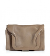 Contemporary and ultra unique, Maison Martin Margielas taupe fold-over wallet is a cool modern choice for stashing away your essentials - Coin purse, credit card slots, bill fold - Its intelligent design will make you want to leave your handbag at home