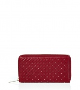 Ultra-chic with an edgy twist, this supple leather wallet from Valentino boasts a stylish sprinkle of studded embellishment - Classic rectangle shape, top zip closure, multiple pockets from credit cards, IDs, and bills, all-over stud detail - Perfect for daily use or as a thoughtful gift