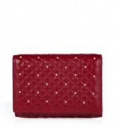 Ultra-chic with an edgy twist, this supple leather wallet from Valentino boasts a stylish sprinkle of studded embellishment - Square shape, room for credit cards, IDs, and bills, all-over stud detail - Perfect for daily use or as a thoughtful gift