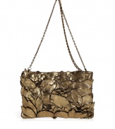 Layers of luxe leather and a lady-chic chain strap adorn this clutch from Hoss Intropia for a contemporary look perfect for adding a cool, glamorous finish to your outfit - Blackened edges, vintage-effect metallic gold leather, top zip, removable antiqued chain strap, inside back wall slot pocket - Pair with oversized blazers, tees and jeans, or dress up for cocktails with flirty sheath dresses and statement heels