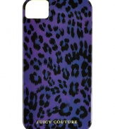 Snap a fun face onto your iPhone with Juicy Coutures eye-catching leopard print case - Printed logo, yellow trim - Stash away in just as bold oversized printed totes