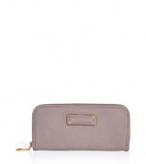 Stash away your most valuable essentials in Marc by Marc Jacobs soft mink zip around leather wallet - Classic rectangle shape, front logo plaque, zip around closure, multiple inside pockets for cards, IDs, and bills - Perfect for tucking away in chic carryall totes