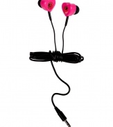 Tune out and tune into Downtown cool style with Marc by Marc Jacobs bright pink heart earbuds - Gold-toned logo disc - Perfect for staying stylish on-the-go