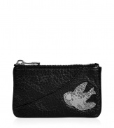 Detailed with a bird patch for that sweet-chic feel, Marc by Marc Jacobs zippered key pouch is a perfectly petite way to carry the brands iconic urbane look - Logo stud, top zip, logo lining with inside key ring - Stash away in clutches, or carry solo for running quick errands