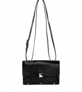 Finished with a single rockstud closure, Valentinos jet black haircalf petite crossbody bag guarantees a covetable luxe edge to your look - Push-stud closure, belted shoulder strap, studded construction, 2 inside back wall slot pockets with metal detail - Carry as a sleek polish to cocktail dresses